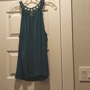 Nova crochet halter blouse XL Teal Green